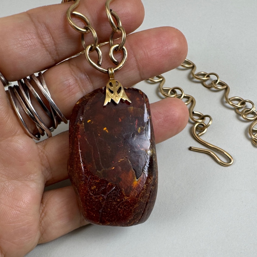 Genuine Baltic Amber Pendant Necklace